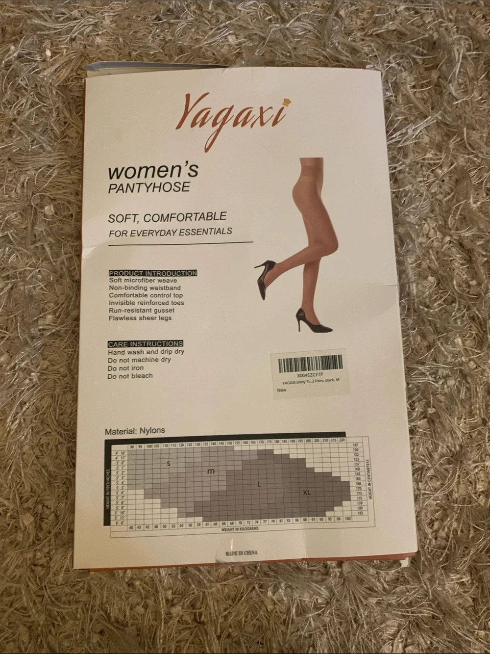 Women's Black Fashion Pantyhose - 3 pack size M brand new